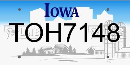 TOH7148 Iowa License Plate