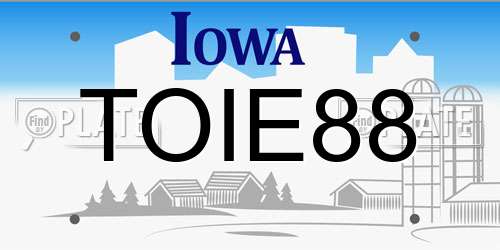 TOIE88 Iowa License Plate