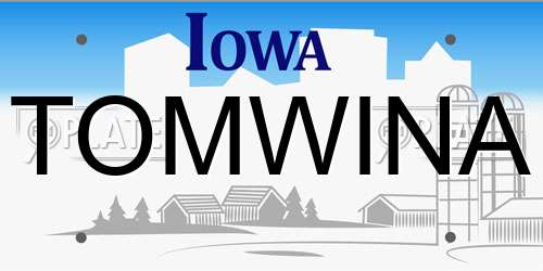 TOMWINA Iowa License Plate