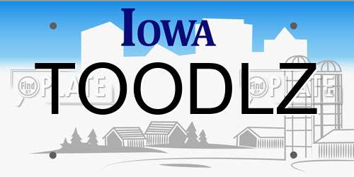 TOODLZ Iowa License Plate