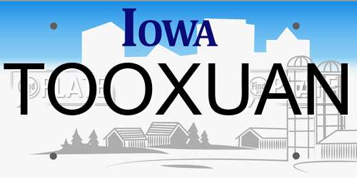 TOOXUAN Iowa License Plate