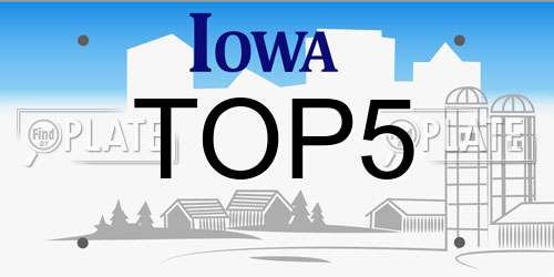 TOP5 Iowa License Plate