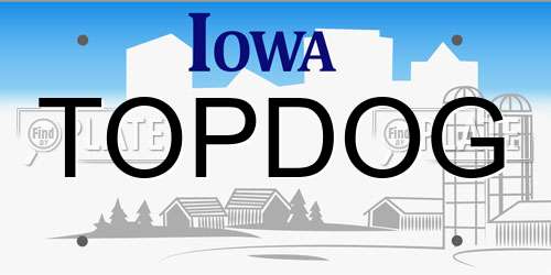TOPDOG Iowa License Plate
