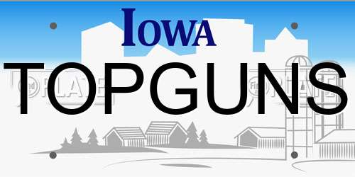TOPGUNS Iowa License Plate