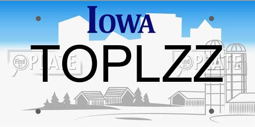 TOPLZZ Iowa License Plate