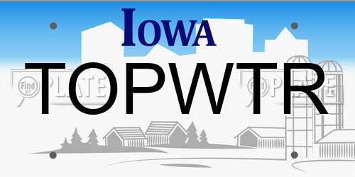TOPWTR Iowa License Plate