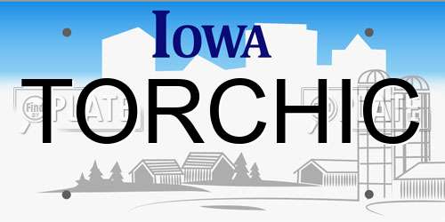 TORCHIC Iowa License Plate