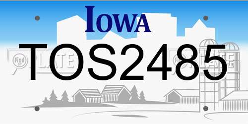 TOS2485 Iowa License Plate