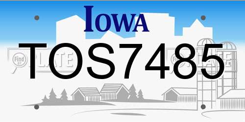 TOS7485 Iowa License Plate