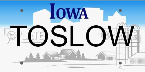 TOSLOW Iowa License Plate