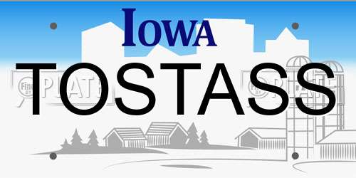 TOSTASS Iowa License Plate