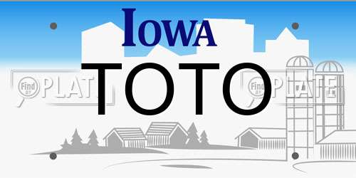 TOTO Iowa License Plate