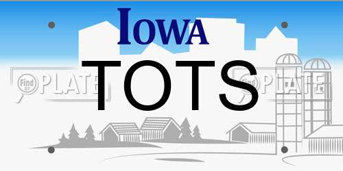 TOTS Iowa License Plate