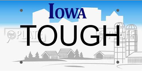 TOUGH Iowa License Plate