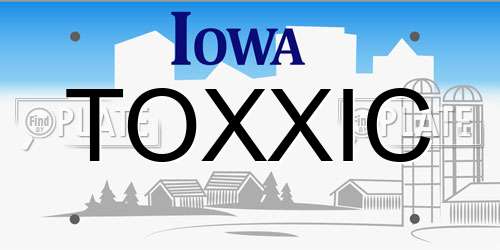 TOXXIC Iowa License Plate