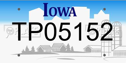 TP05152 Iowa License Plate
