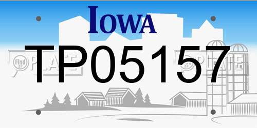 TP05157 Iowa License Plate