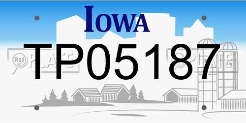 TP05187 Iowa License Plate