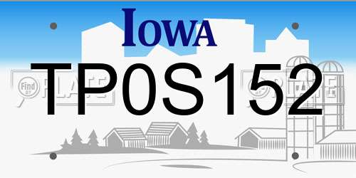 TP0S152 Iowa License Plate