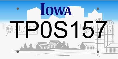 TP0S157 Iowa License Plate