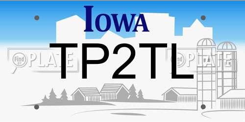 TP2TL Iowa License Plate