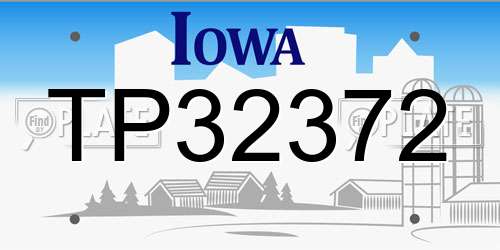 TP32372 Iowa License Plate