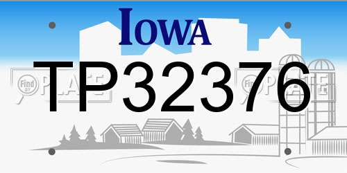 TP32376 Iowa License Plate