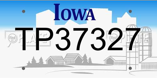 TP37327 Iowa License Plate