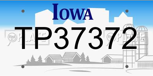 TP37372 Iowa License Plate