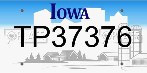 TP37376 Iowa License Plate