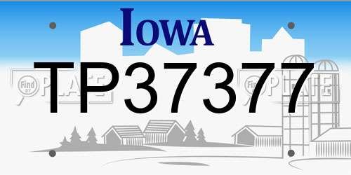 TP37377 Iowa License Plate