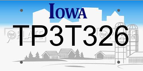 TP3T326 Iowa License Plate