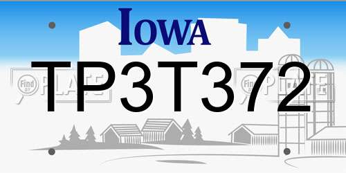 TP3T372 Iowa License Plate