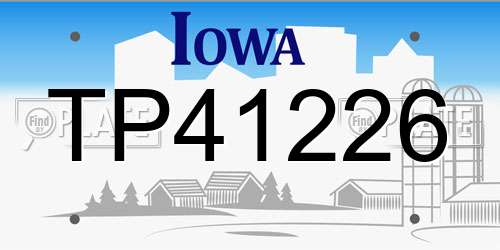 TP41226 Iowa License Plate