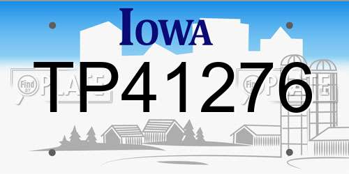 TP41276 Iowa License Plate