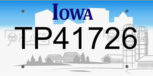 TP41726 Iowa License Plate
