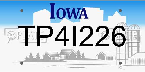 TP4I226 Iowa License Plate