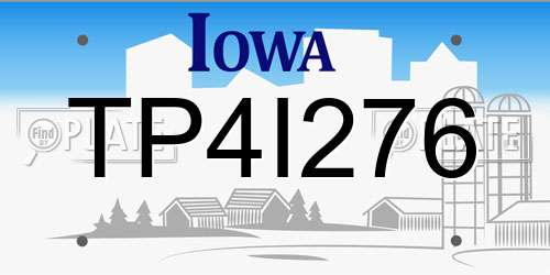 TP4I276 Iowa License Plate