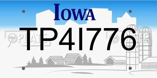 TP4I776 Iowa License Plate