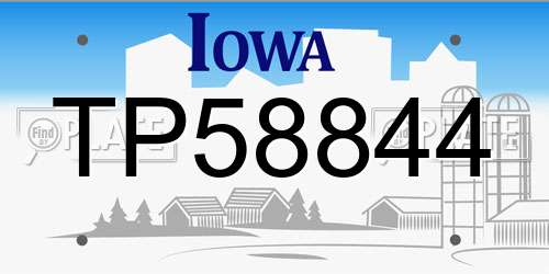 TP58844 Iowa License Plate
