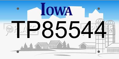 TP85544 Iowa License Plate
