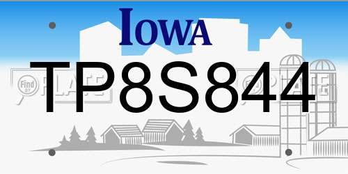 TP8S844 Iowa License Plate