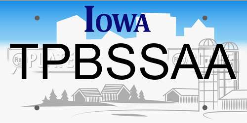TPBSSAA Iowa License Plate