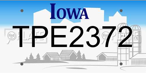 TPE2372 Iowa License Plate