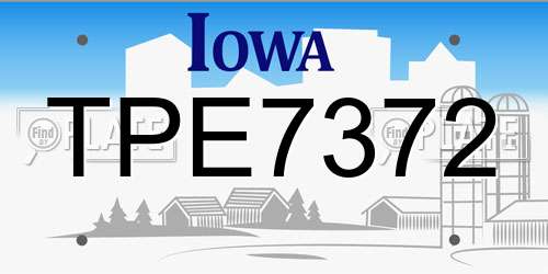 TPE7372 Iowa License Plate