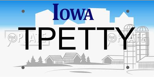 TPETTY Iowa License Plate