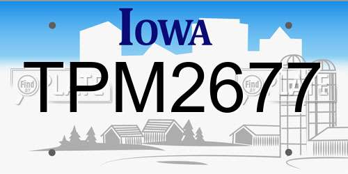 TPM2677 Iowa License Plate
