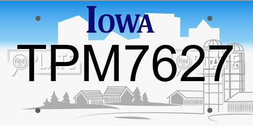 TPM7627 Iowa License Plate