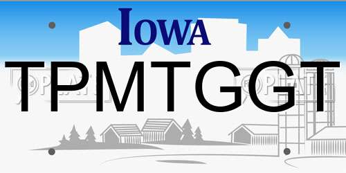 TPMTGGT Iowa License Plate