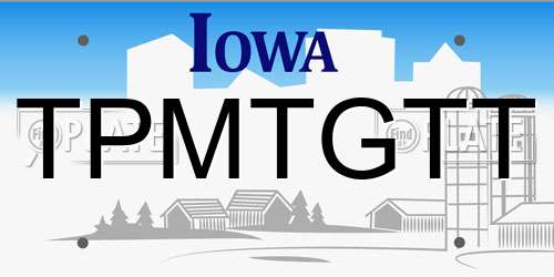 TPMTGTT Iowa License Plate